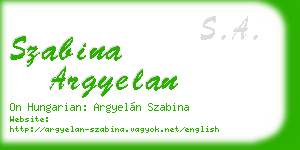 szabina argyelan business card